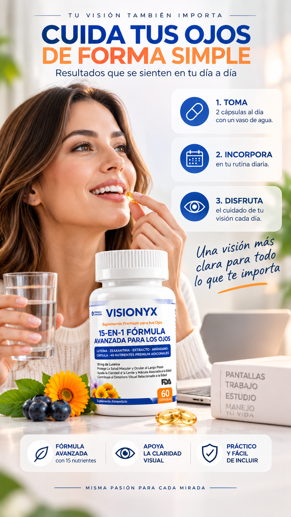 VISIONYX™ – Vitaminas para tus Ojos y Alivio de la Fatiga Visual