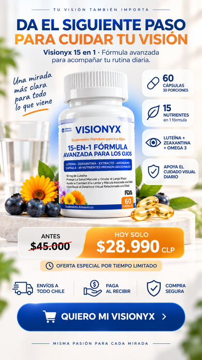 VISIONYX™ – Vitaminas para tus Ojos y Alivio de la Fatiga Visual